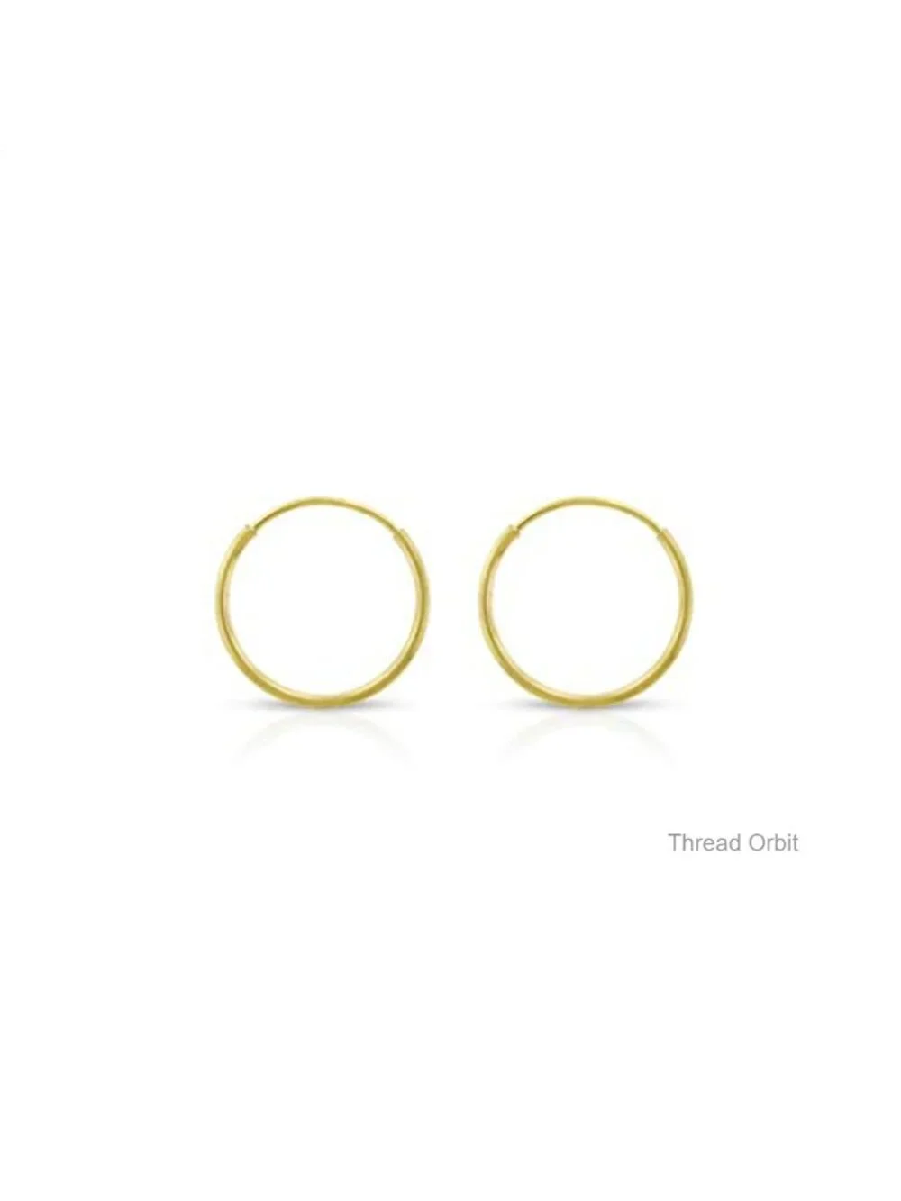 14k Solid Gold Endless Hoop Earrings, Thin Hoop Earrings for Cartilage, Helix,